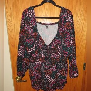 Torrid Floral Long Sleeve Blouse